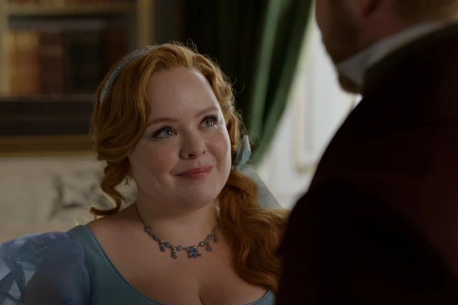 Penelope looking at Lord Debling and smiling. Source: Netflix